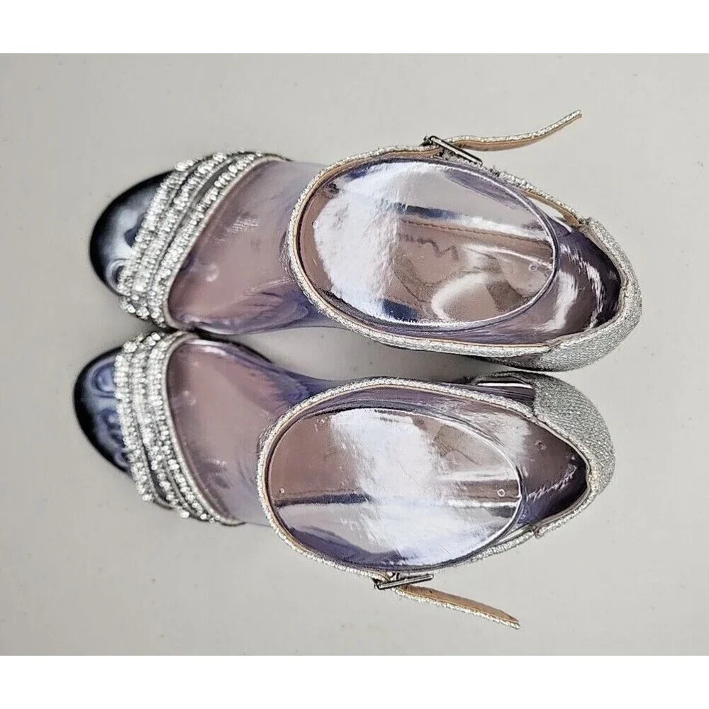 NINA Nagida Block Heel Women's Shoes Soft Platino Size 6M